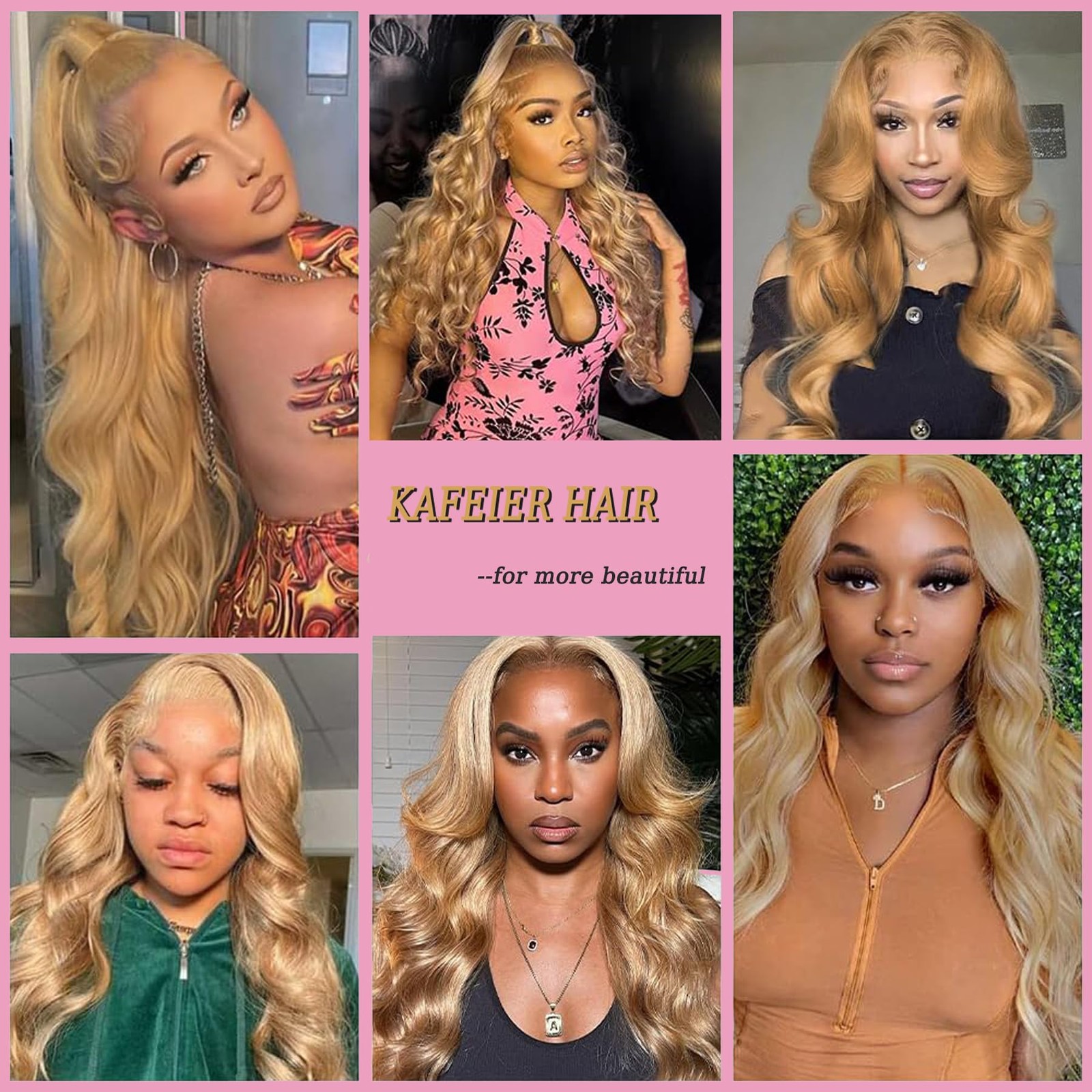 Kafeier 5X5 Honey Blonde Closure Human Hair 27 Body Wave Closure Bleached Konts