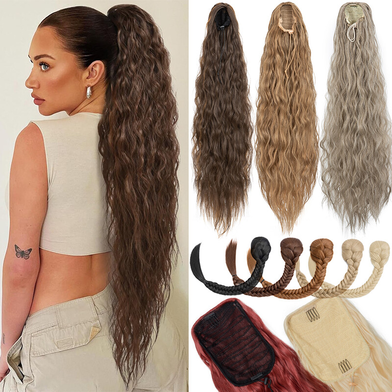 Thick Hair Ponytail Clip In Real As Human Drawstring Pony Tail LONG Extensions