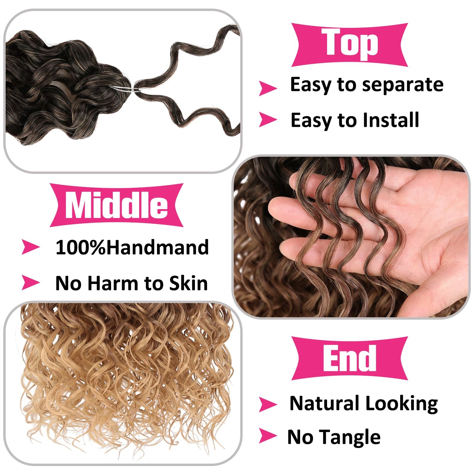 Union Beauty Gogo Curl Crochet Hair 18 Inch Deep Wave Crochet