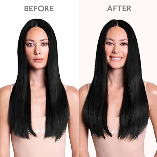 WENNALIFE Clip in Hair Extensions Real Human Hair, 18 Inch 120g 7pcs Jet Black H