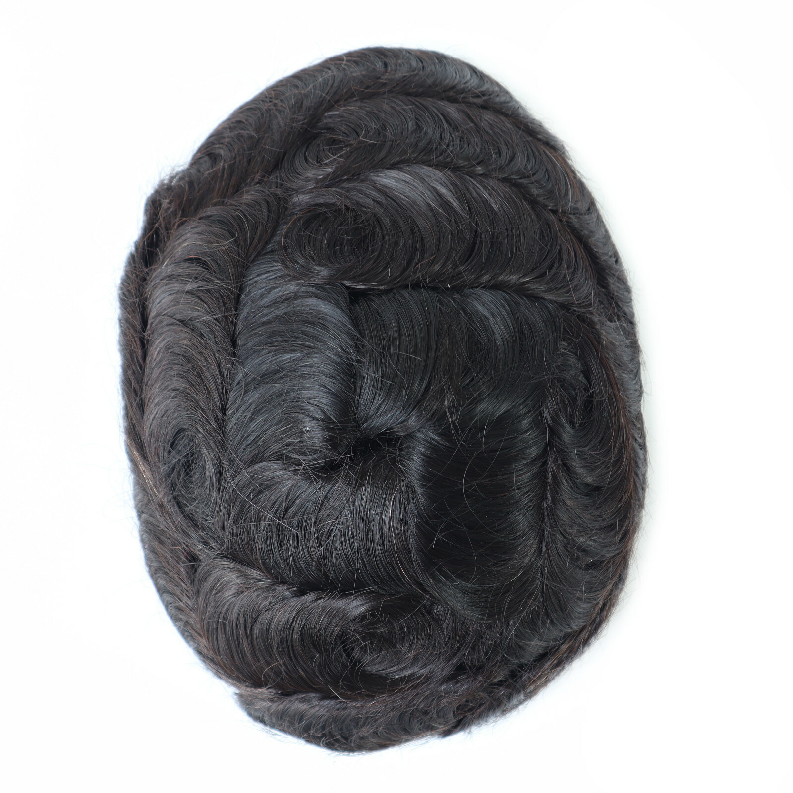 Mens Human Hair Replacement System Hairpiece Fine Mono Poly Skin Toupee