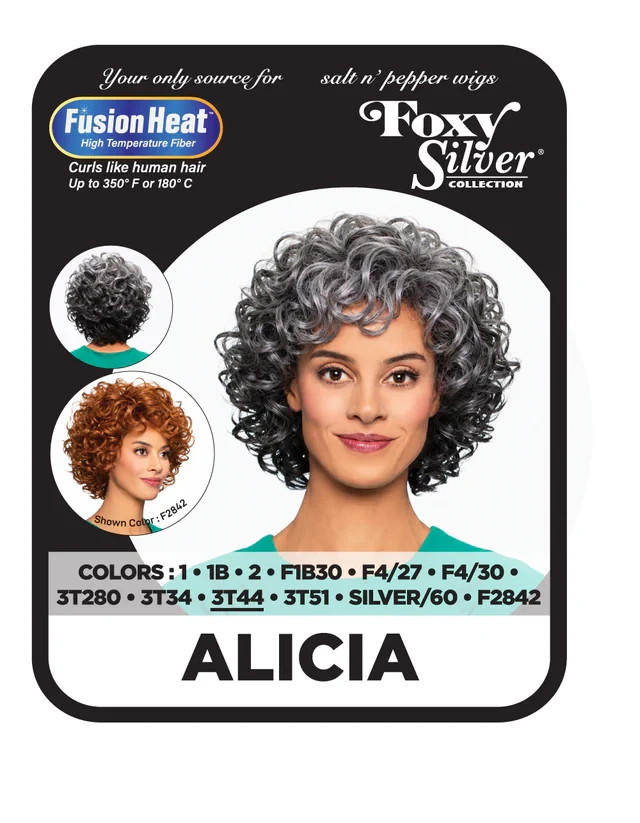 Foxy Silver ALICIA Wig, Curly Short, Soft defined ringlets, Volume