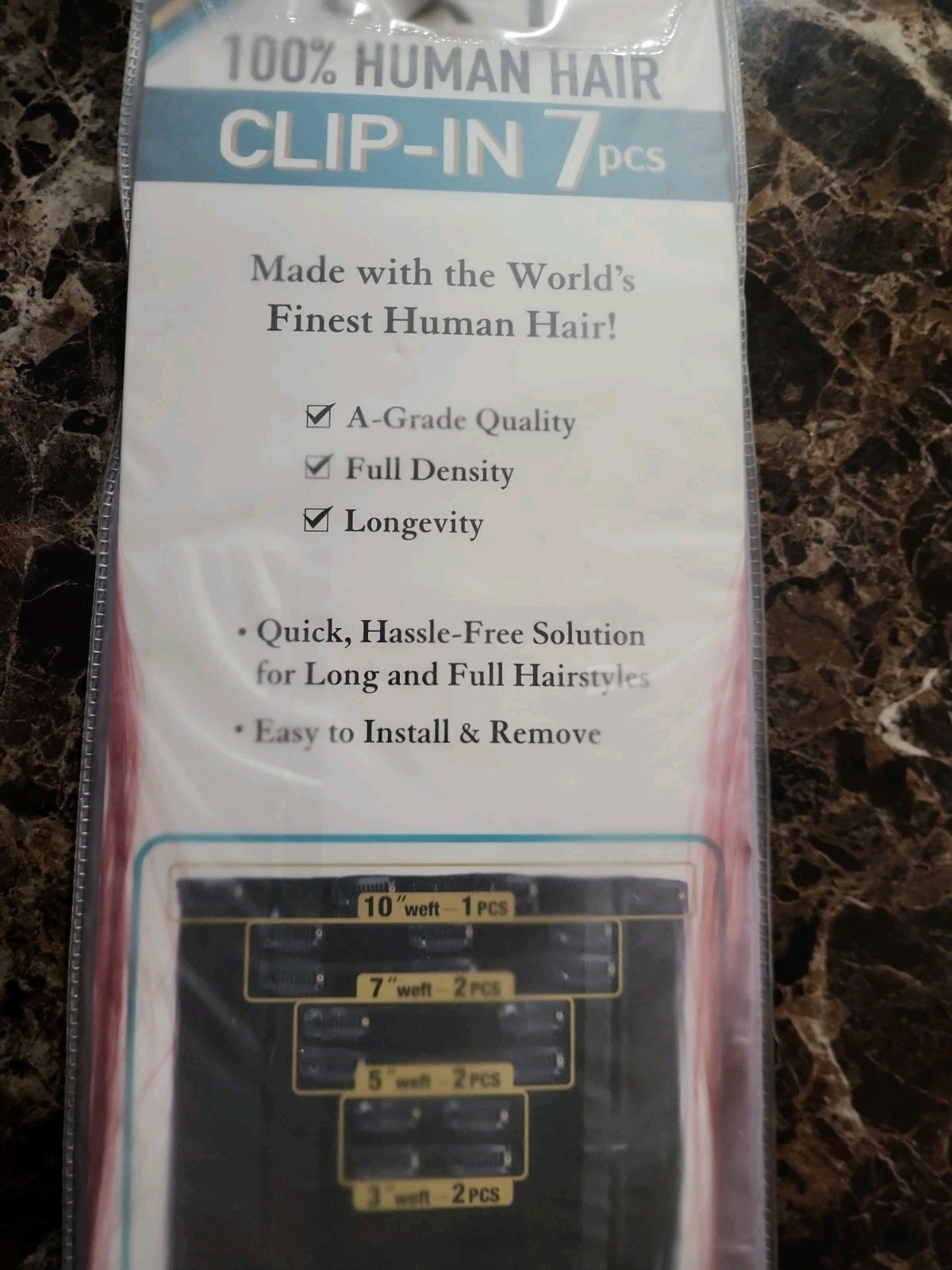 Shake-n-Go EXT 100% Human Hair 7 Piece Clip-In 18″ Mahogany