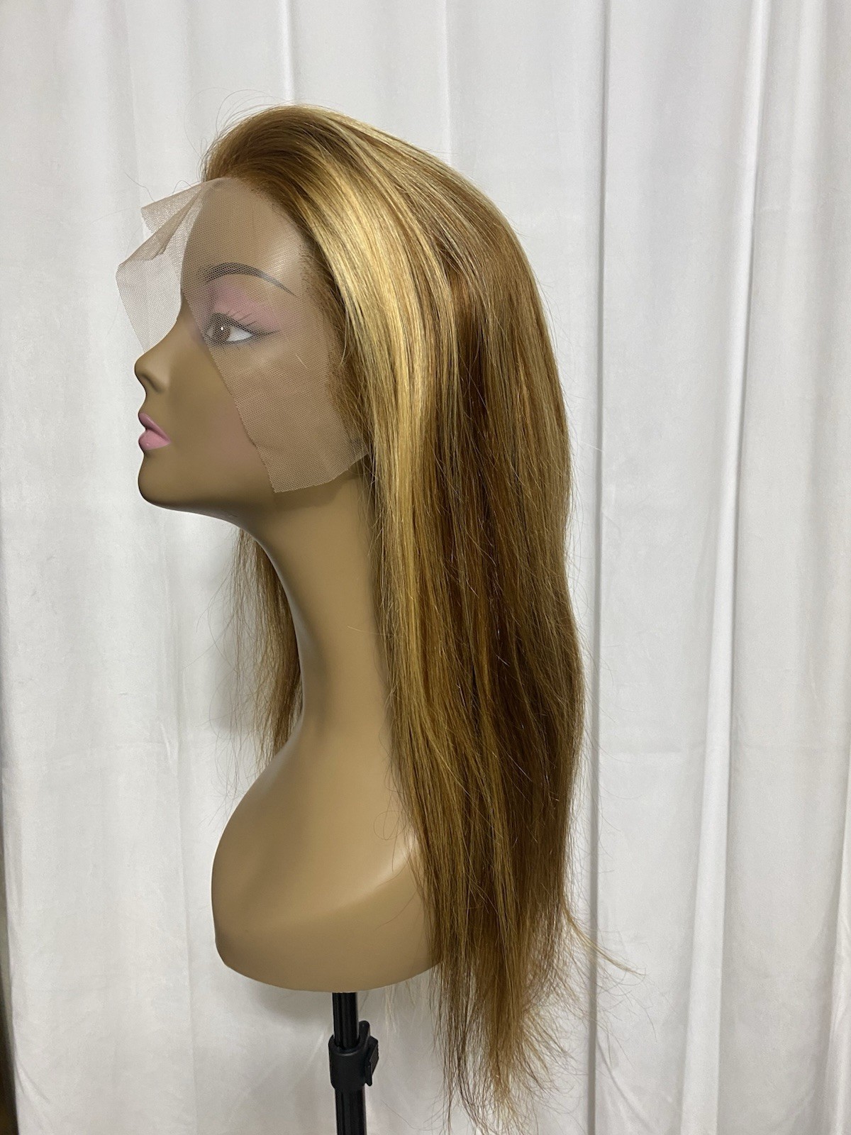 24 Inch 4/27 Ombre Honey Blonde Highlight 13×4 HD Lace Front Wig Human Hair M/L