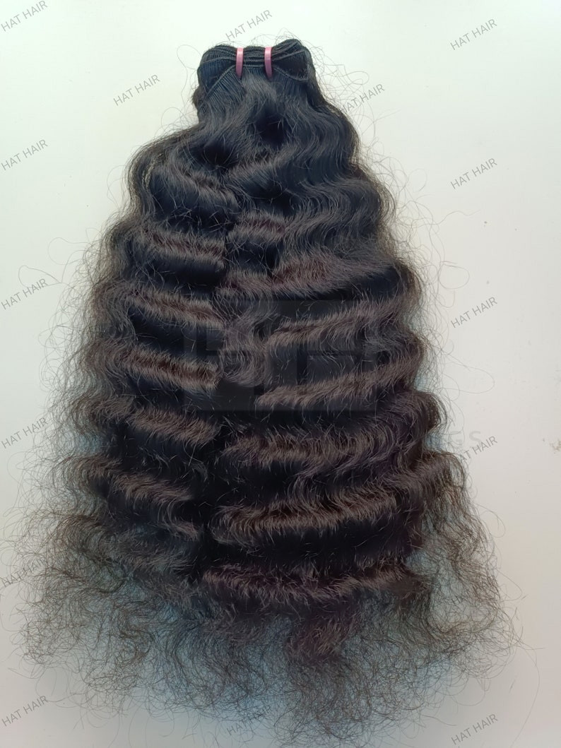 14 inch Raw Curly Indian Human Hair Extensions, 100% unprocessed hair