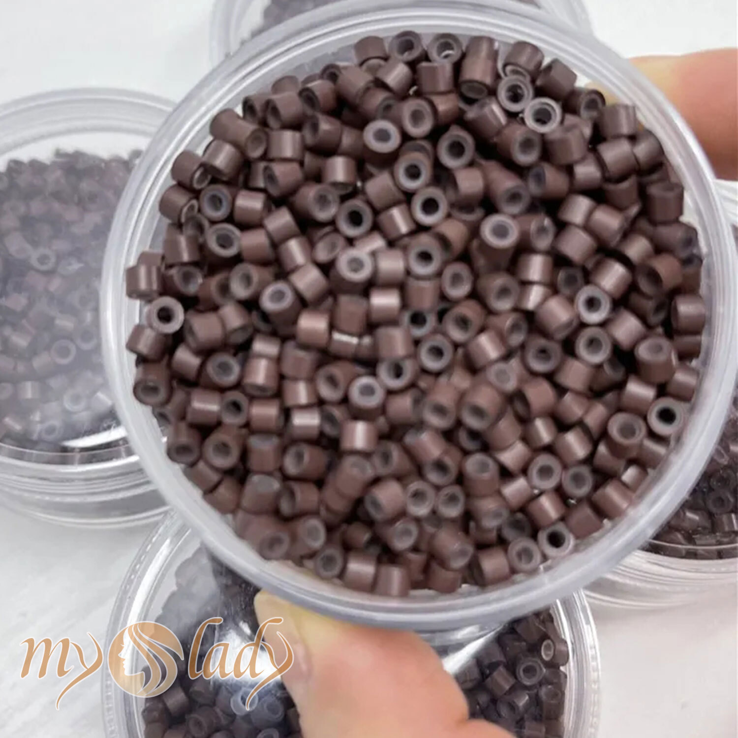 1000PCS SILICONE MICRO LINK RINGS LINED BEADS FOR I TIPS HAIR EXTENSIONS MY-LADY
