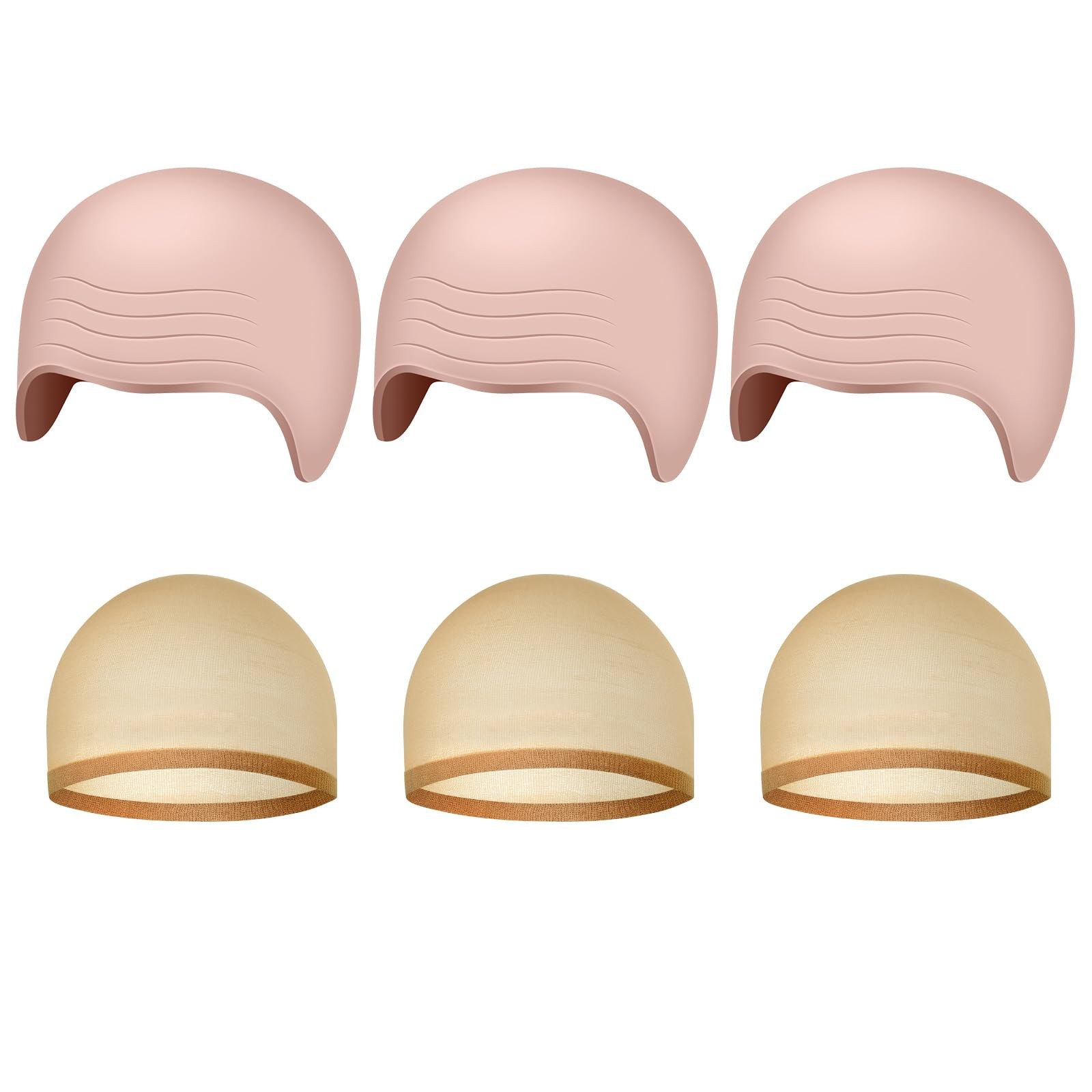 2/4/6 Pcs Halloween Nylon Bald Cap for Adult Makeup Latex Wig Cap Costume for…