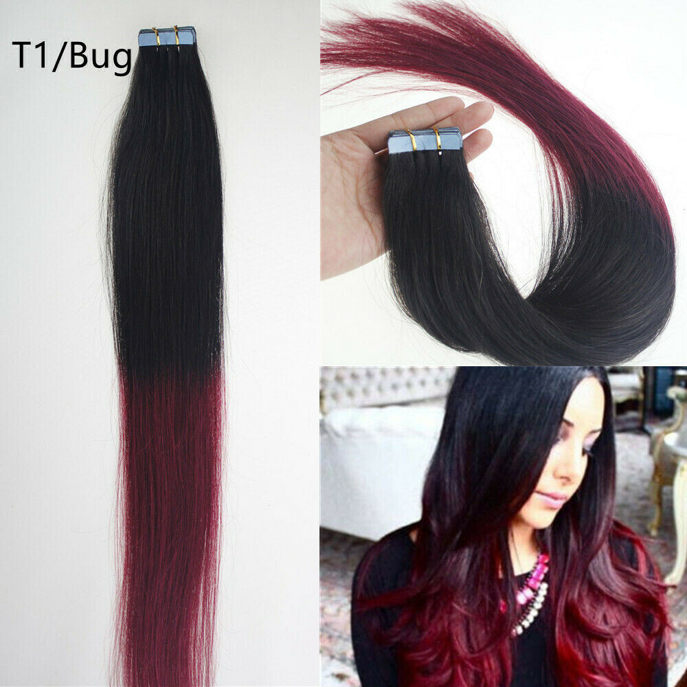 Tape in 100% Real Remy Human Hair Extensions Invisible Tape Skin Weft Hair Thick
