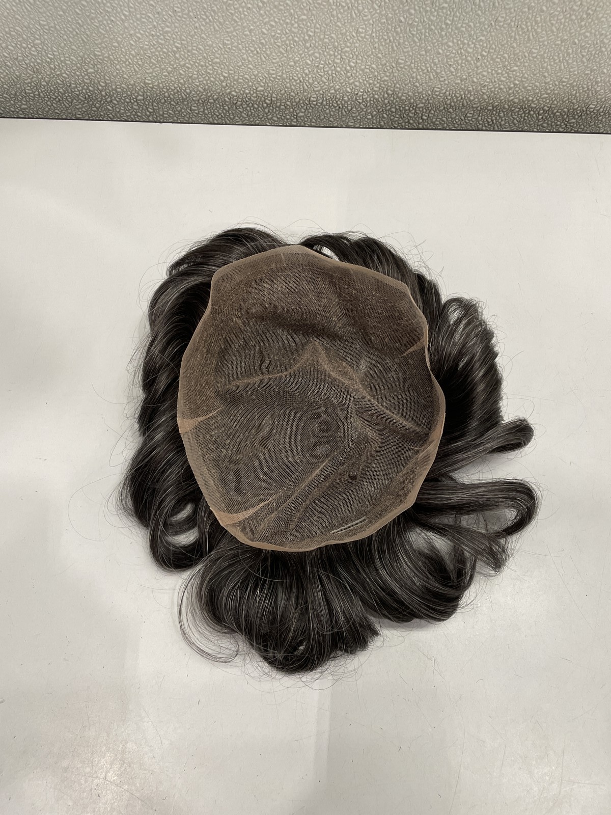 TopUnique Human Hair Touppe For Men, 8×10 Black With Gray Hair