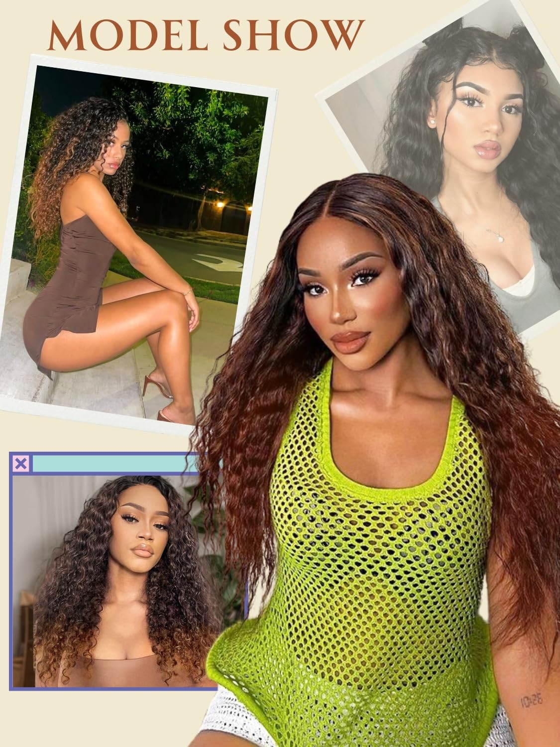 26 Inch Curly Wigs for Black Women,Synthetic Lace Front Wig Black Curly Wigs,…