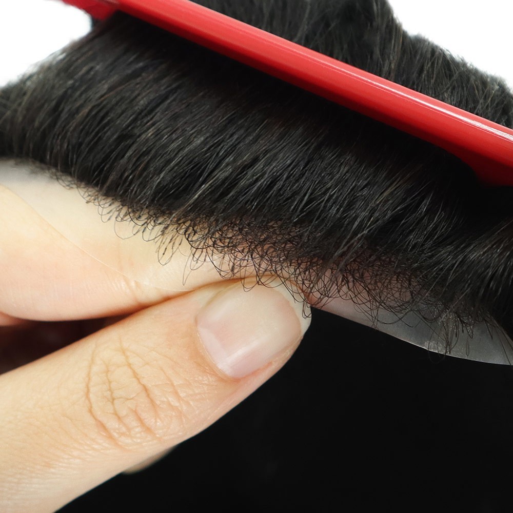 Toupee For Mens Hairpiece Lace System Replacement Poly Skin Around Hairpieces AU