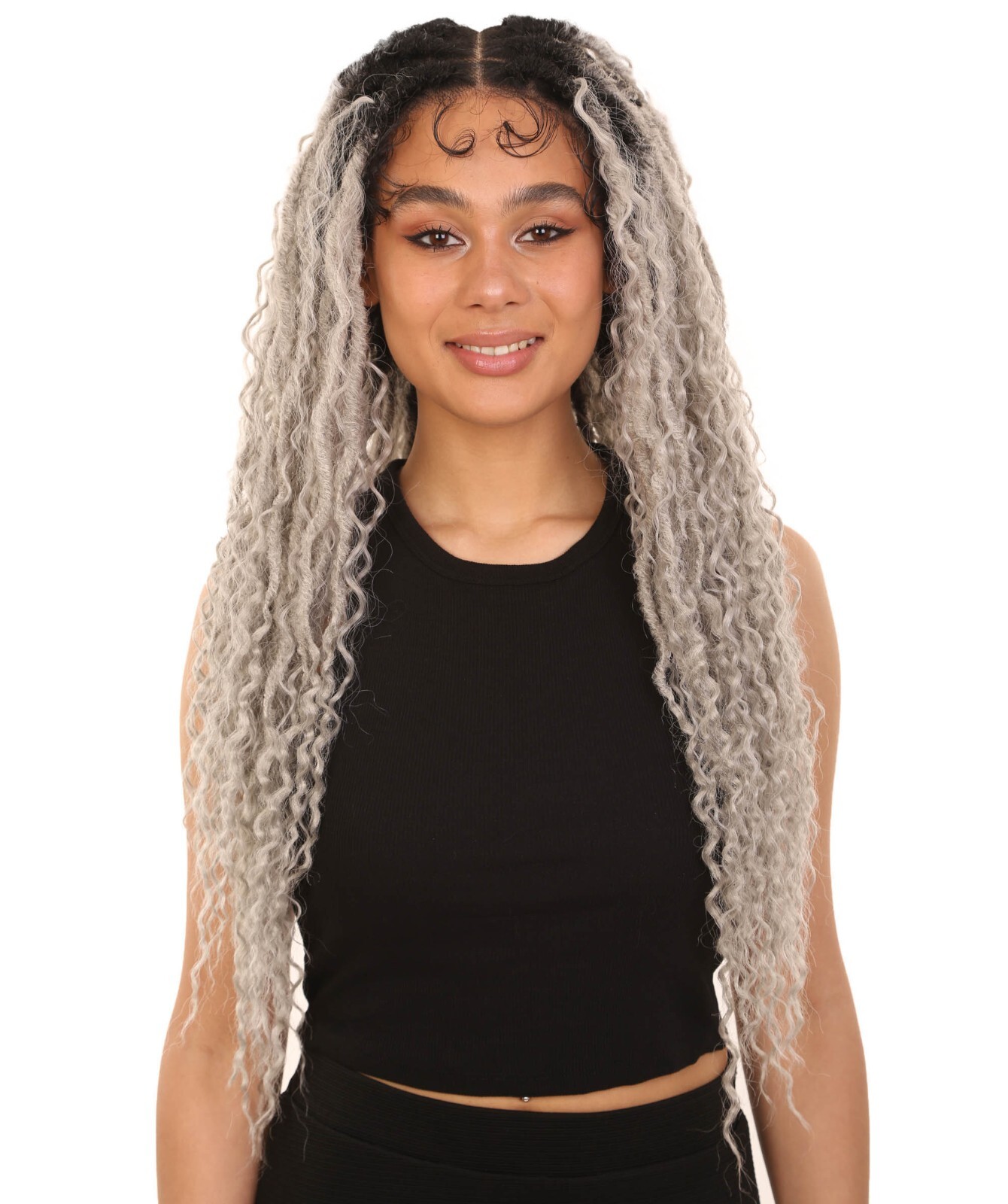 LUXLUXE Flora 30-inch Full Hand-tied Boho Locs Style Lace Braid Wig BLB-0160