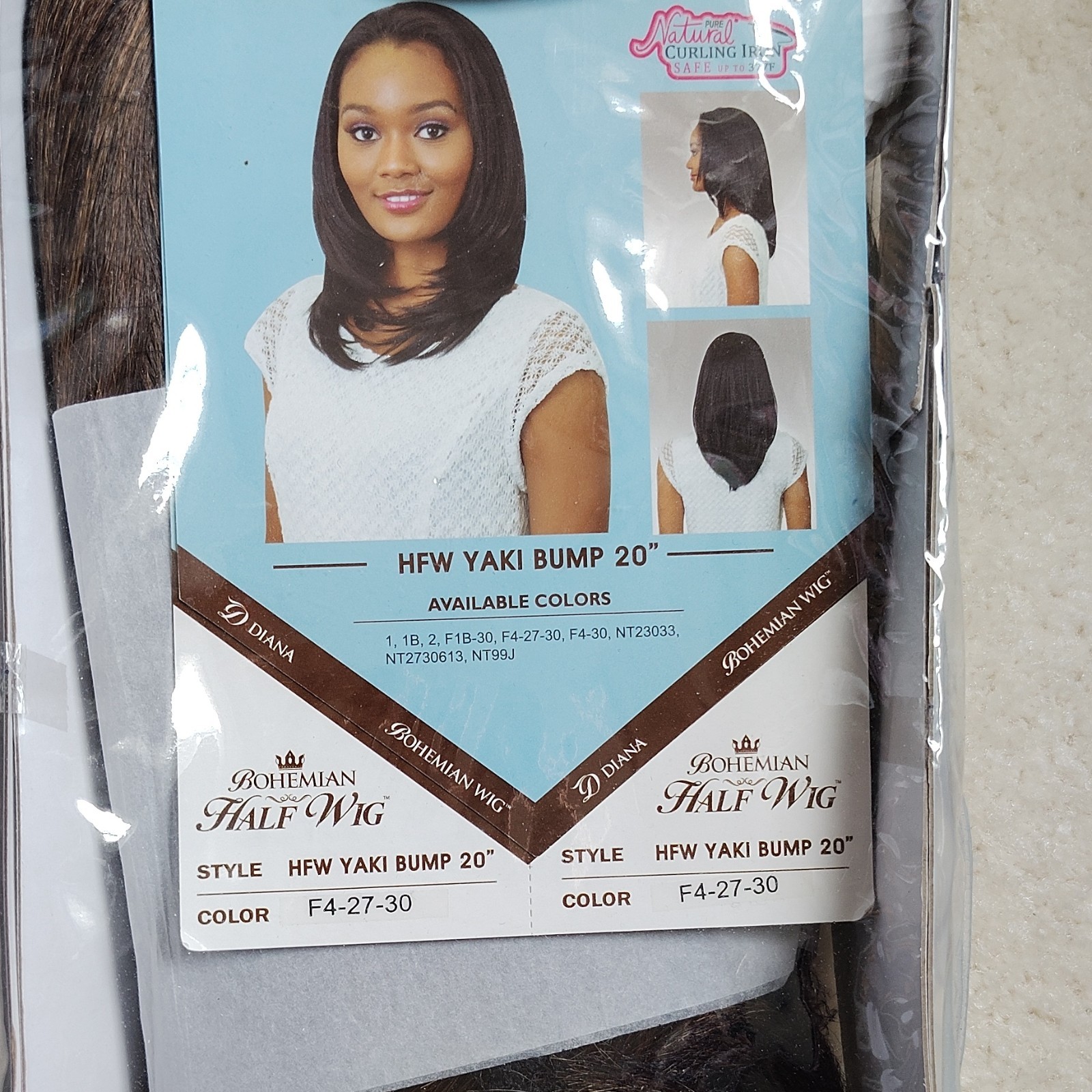 Bohemian Wig Diana Drawstring 1/2 Wig 20in Synthetic Heat Resistant F4-27-30