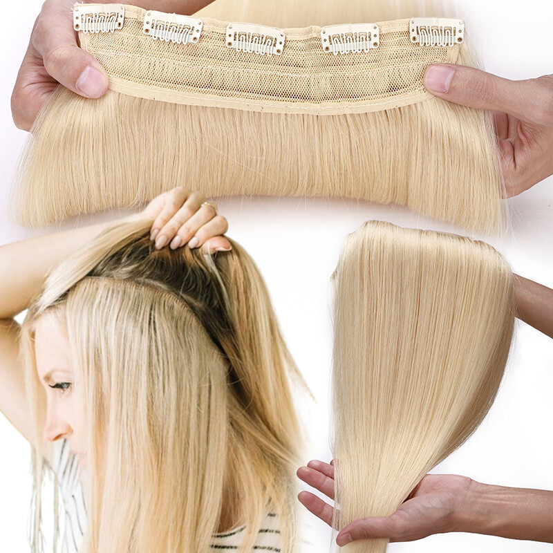 One Piece Clip in Remy 100% Human Hair Extensions 3/4 Full Head Highlight THICK