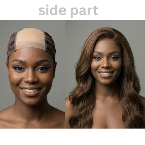 Wig Grip Cap | Adjustable with Wide Lace | Silicone | Small, Brown