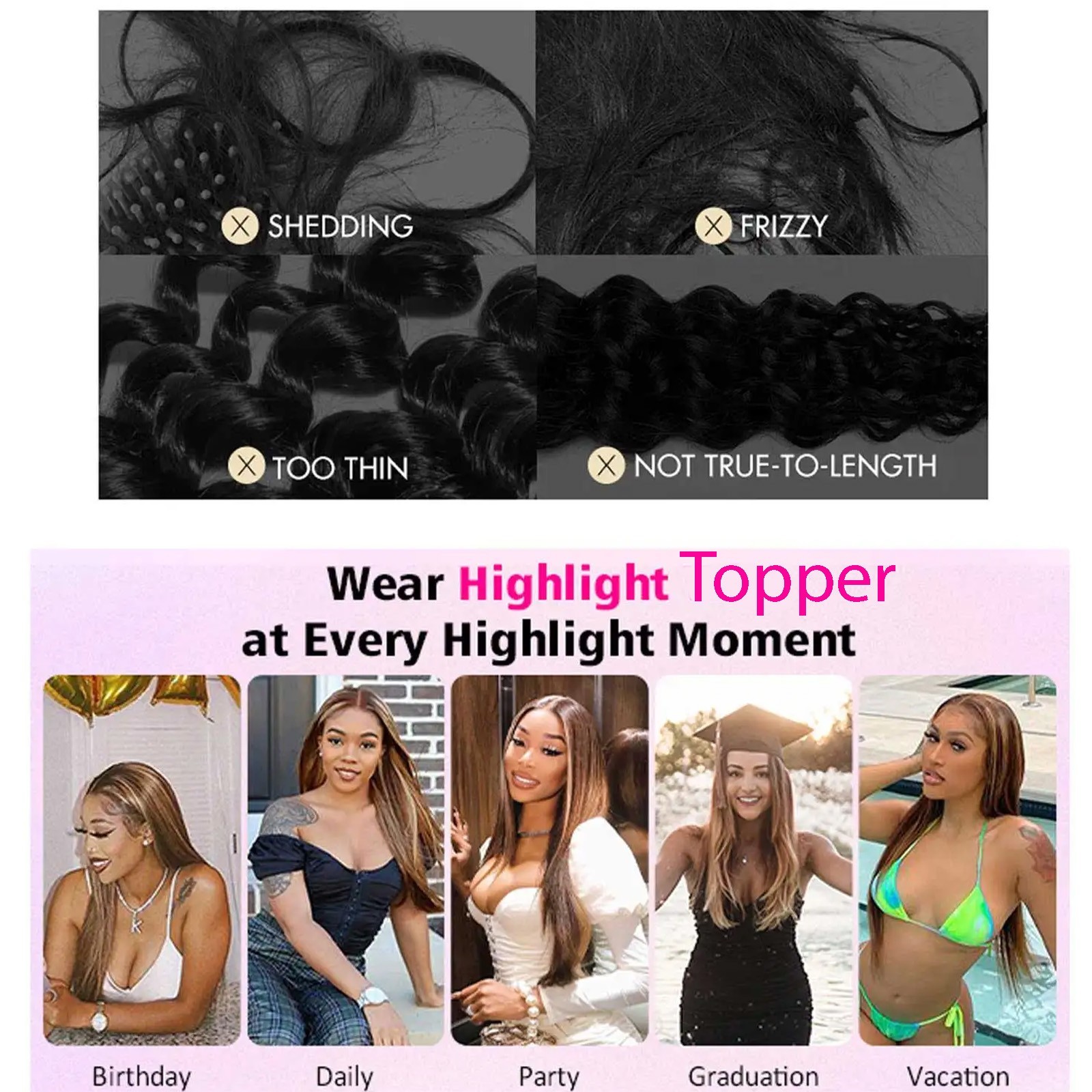 4/27 Highlight Silk Base 100% Human Hair Topper For Woman Remy Hair Lace Closure