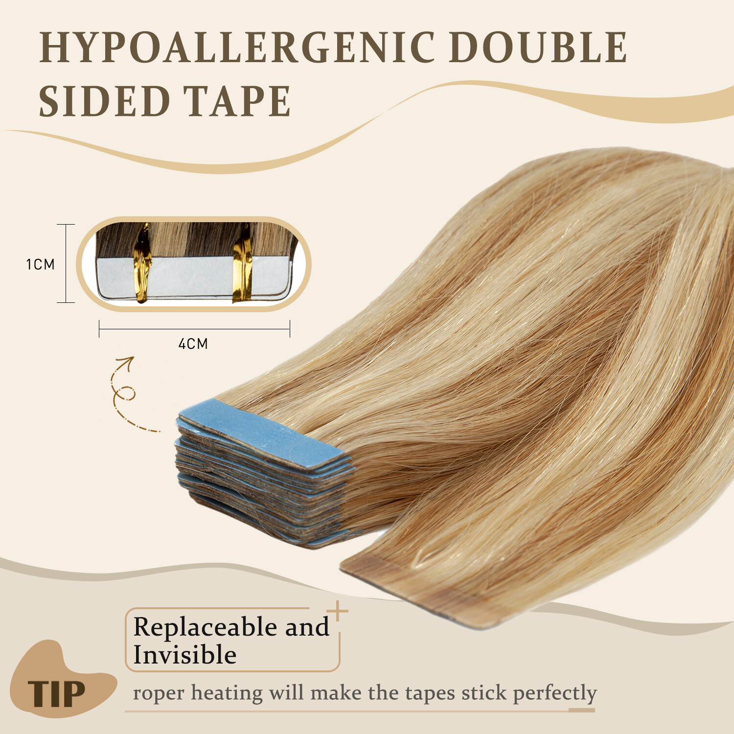 10/20/40/60PCS Tape In Real Remy Human Hair Extensions THICK Full Head Skin Weft
