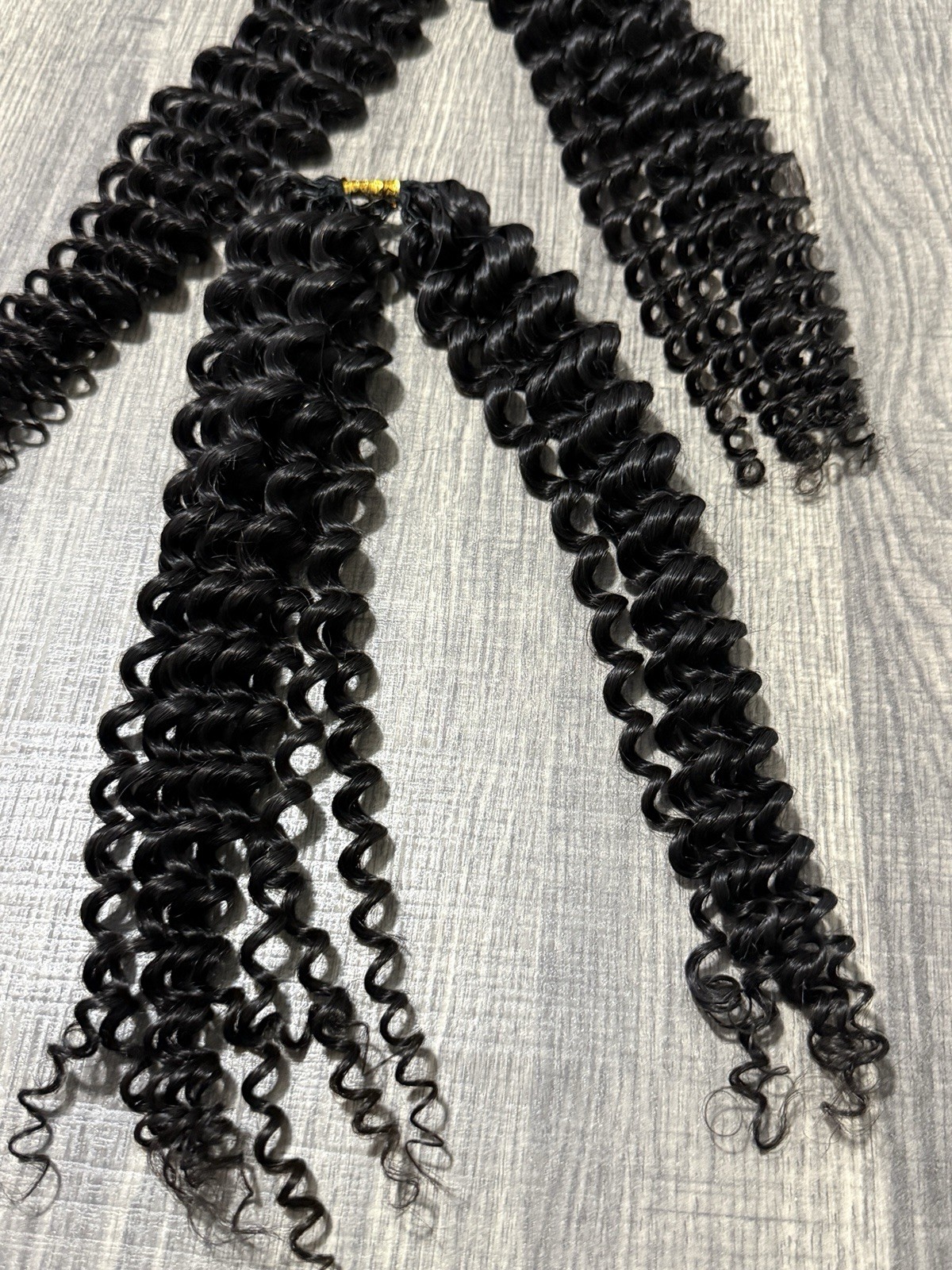 20″ 120g Human Hair Curly Feather Crochet Natural Black Pre-Looped