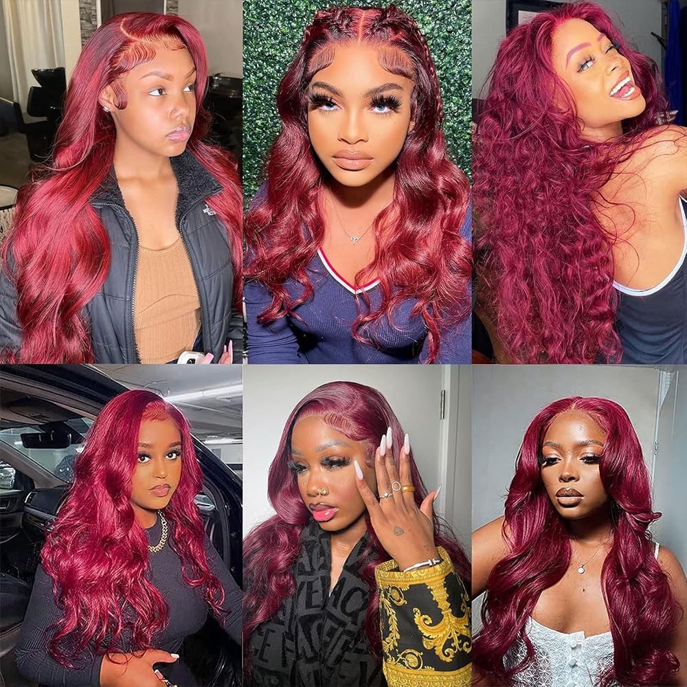 Burgundy Bundles Human Hair Cnumgunm 99J Bundle 14 16 18 Inch 8A Grade