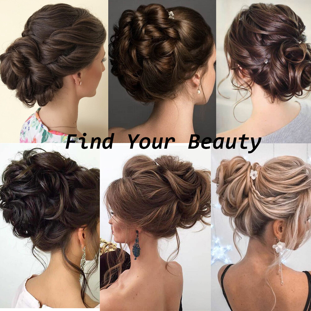 Large Chignon Messy Bun Comb Clip in Hair Extensions Hairpiece Scrunchie Curly