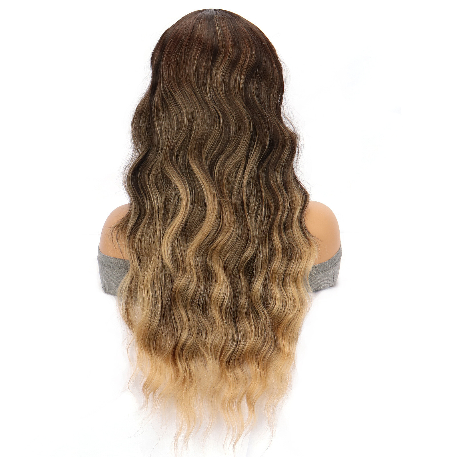 Long Wavy Ombre Brown to Golden Brown Lace Front Wigs 4X2 for Women Daily Party