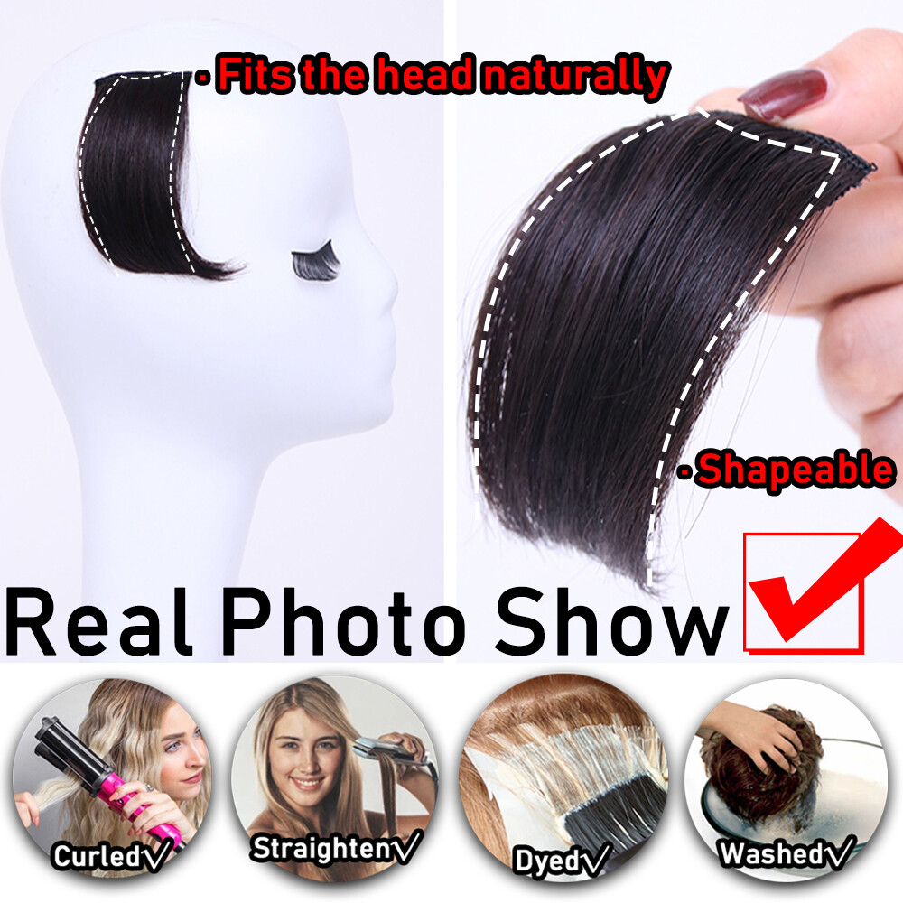 ONE PIECE Side Pads Clip In Real Remy Human Hair Topper Short Hair Extensions US
