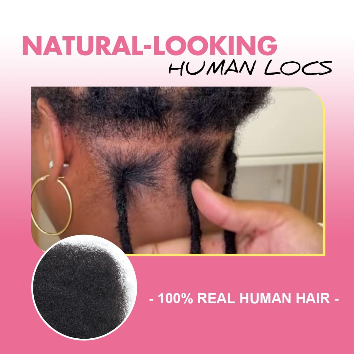 Lounoke12 Inch 40 Strands Loc Extensions Human Hair 0.6Cm Pencle Size Dreadlock