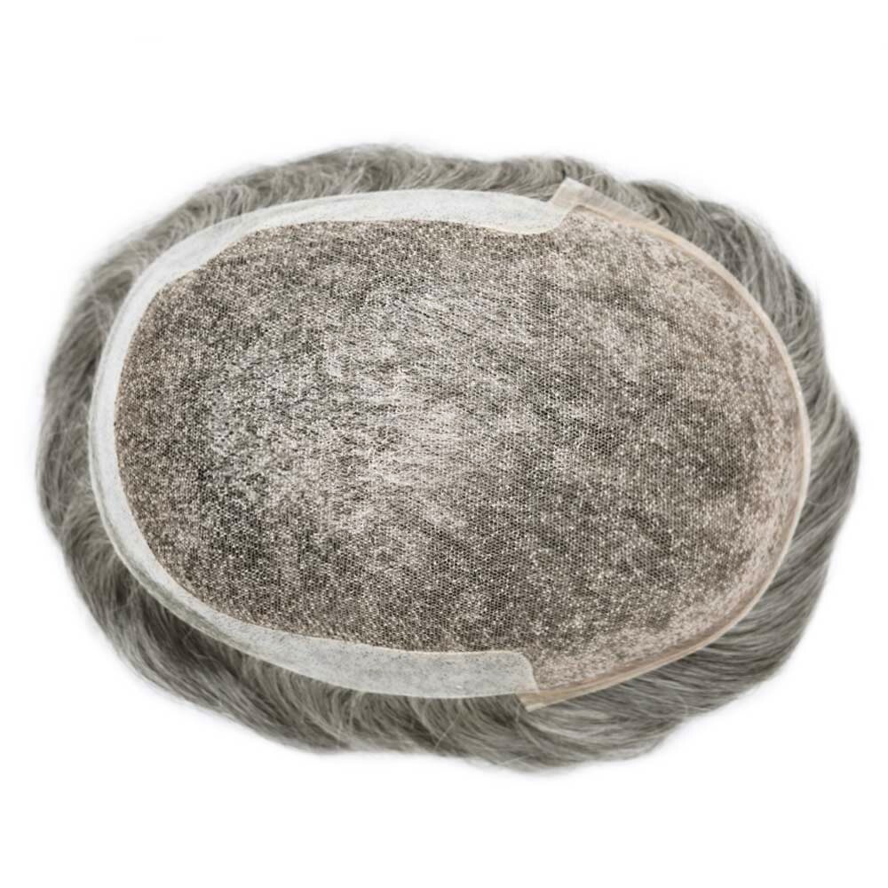 Mens Toupee Hairpiece French Lace Front Hair Replacement System for Men Wig
