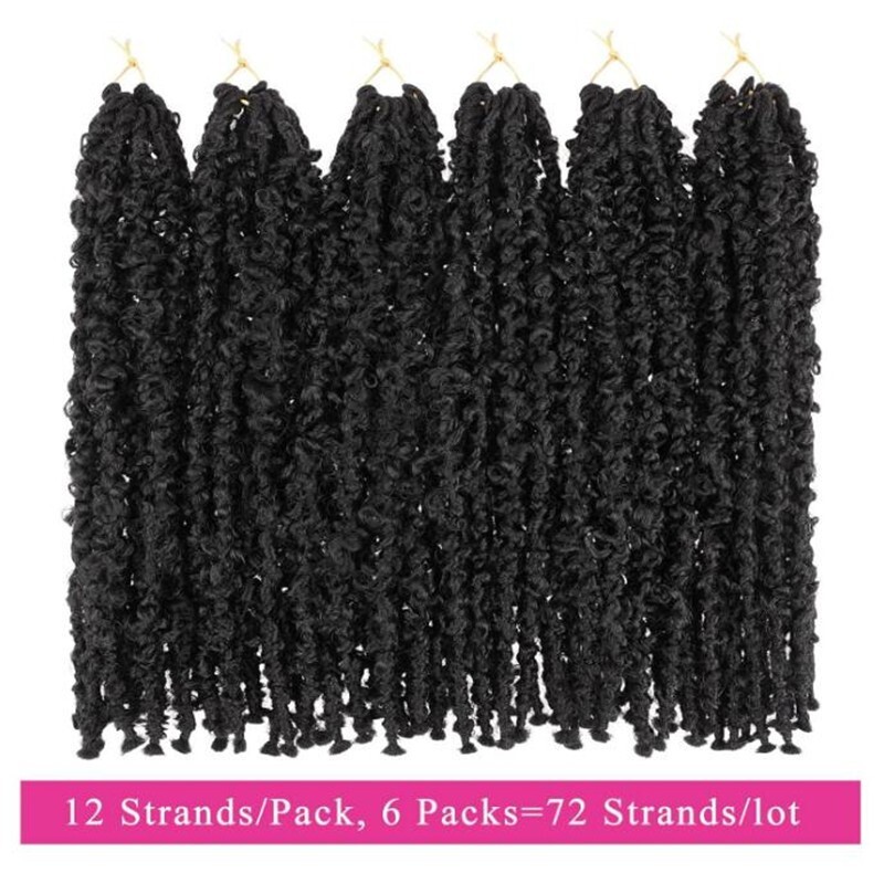 12 in 24 inch Butterfly Faux Locs Crochet Hair Braids Pre looped Crochets Braids