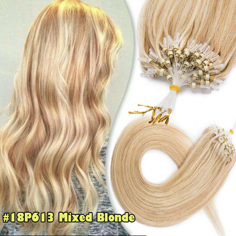 Micro Link Loop Tip Human Hair Extensions Micro Bead Remy Straight European Hair