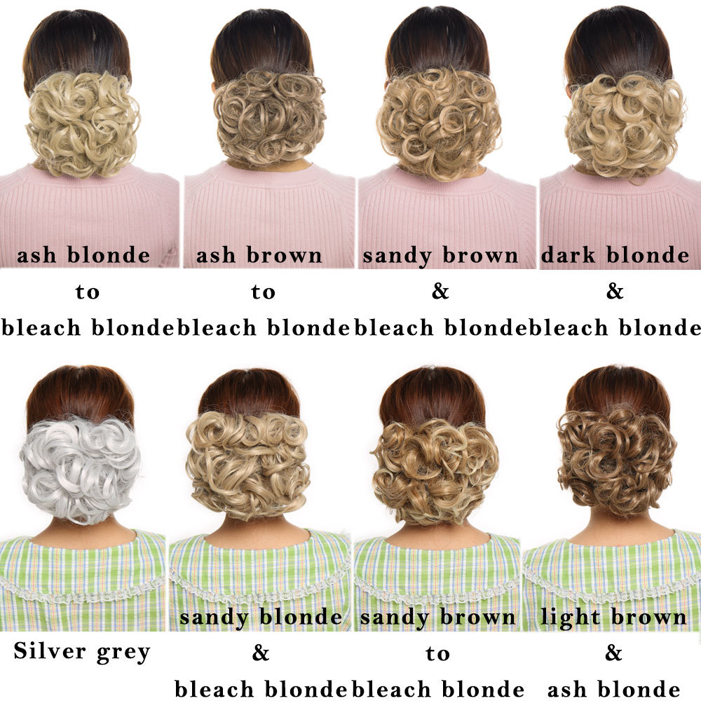MEGA LARGE THICK Curly Chignon Messy Bun Updo Clip in Hair Extensions AS REAL US