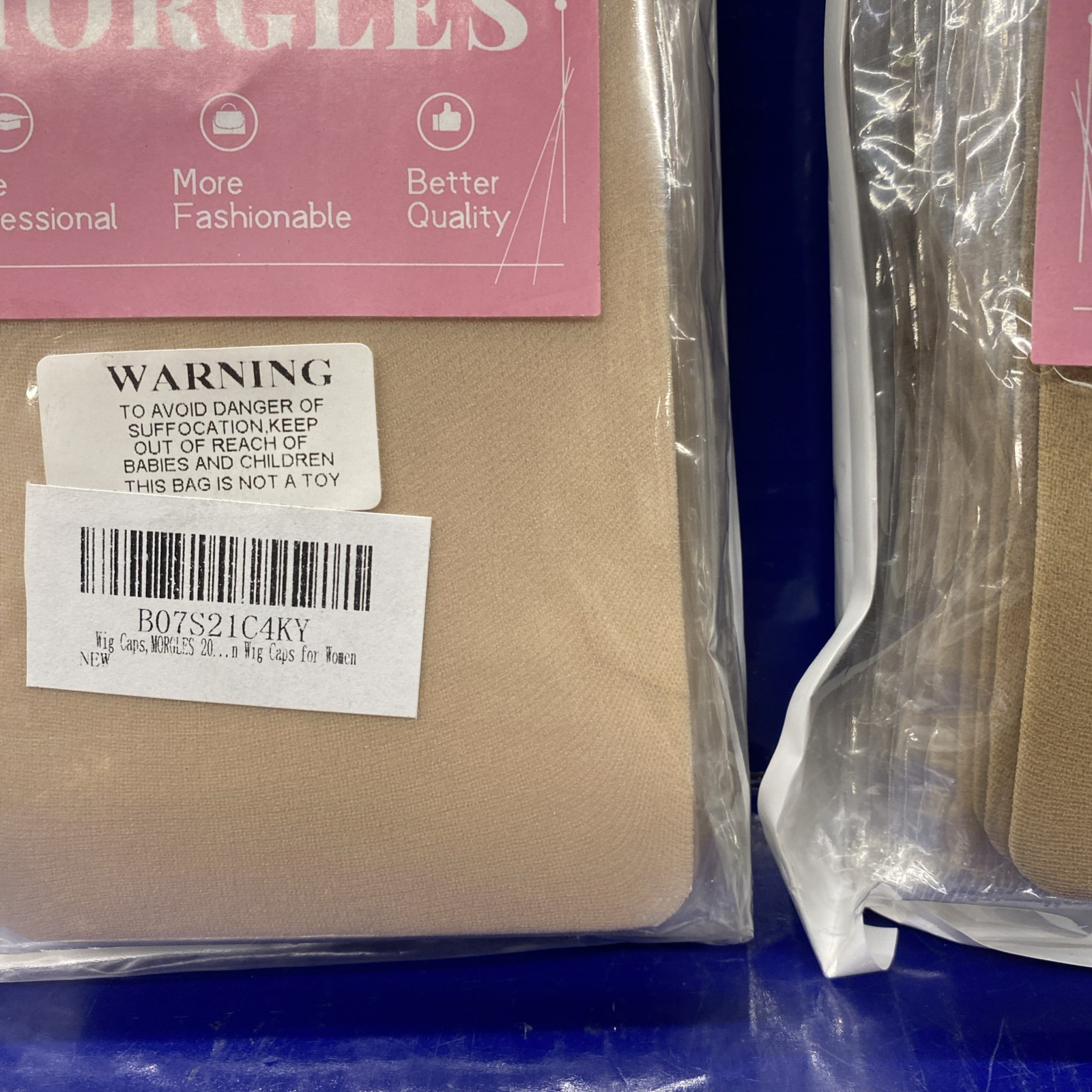 MORGLES Wig Caps, 20 Pcs Stocking Stretchy Nylon Nude + Beige Wig
