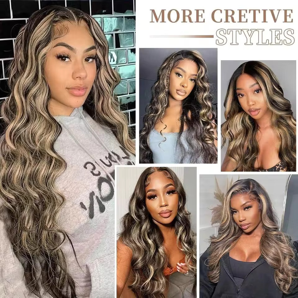 1b/27 Body Wave Wig Human Hair 30 Inch 360 Lace Front Full Lace Wigs Pre Plucked