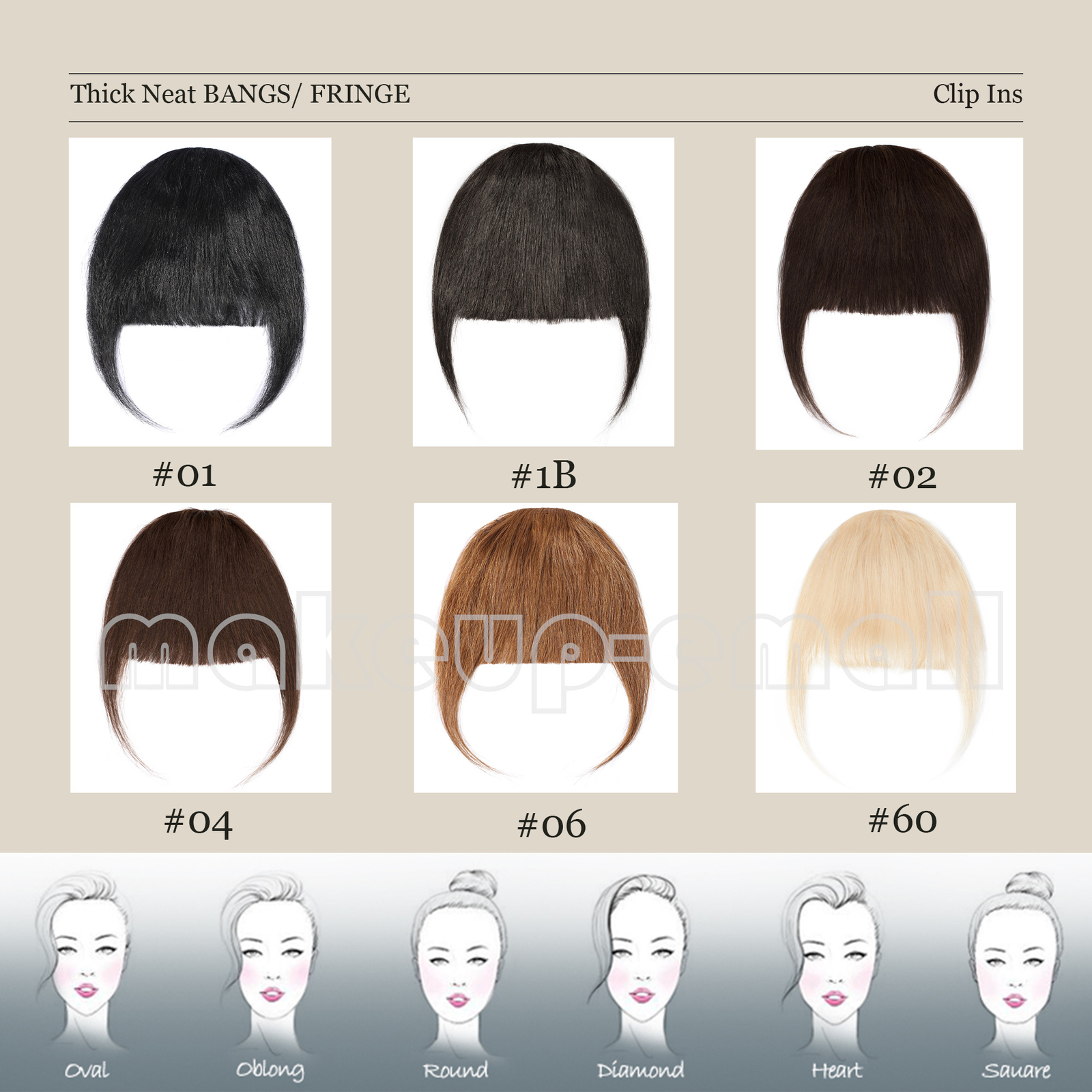 Clip in Remy Thick Bangs Neat Fringe Hairpiece 100% Real Human Hair Extensions