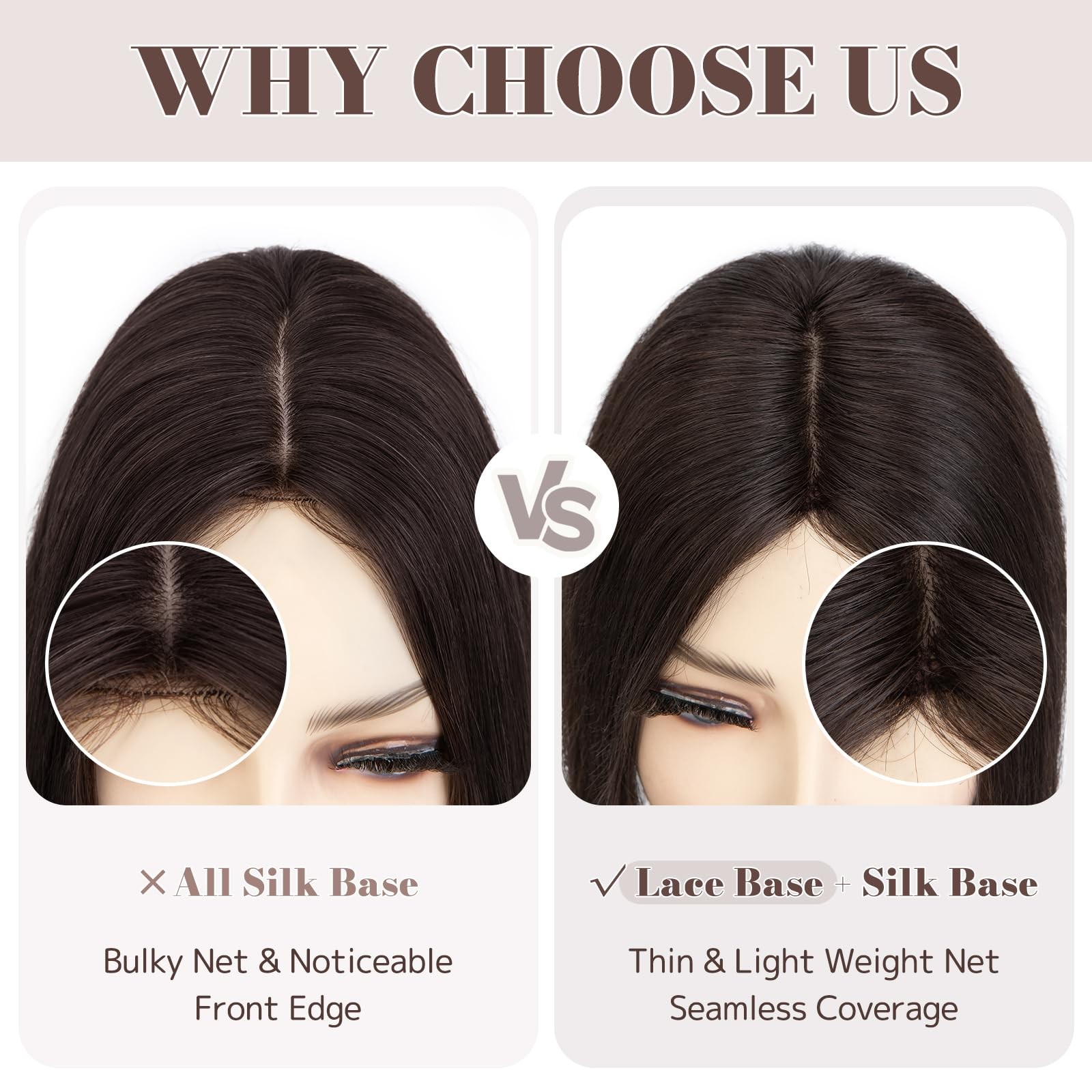 My-Lady Human Hair Toppers For Women Real Human Hair Pieces Thin 8 10Cm Silk