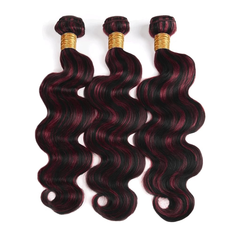 Suhkrpt 20 22 24 Inch P1B99J Bundles Ombre Burgundy Body Wave Human Hair Bundle