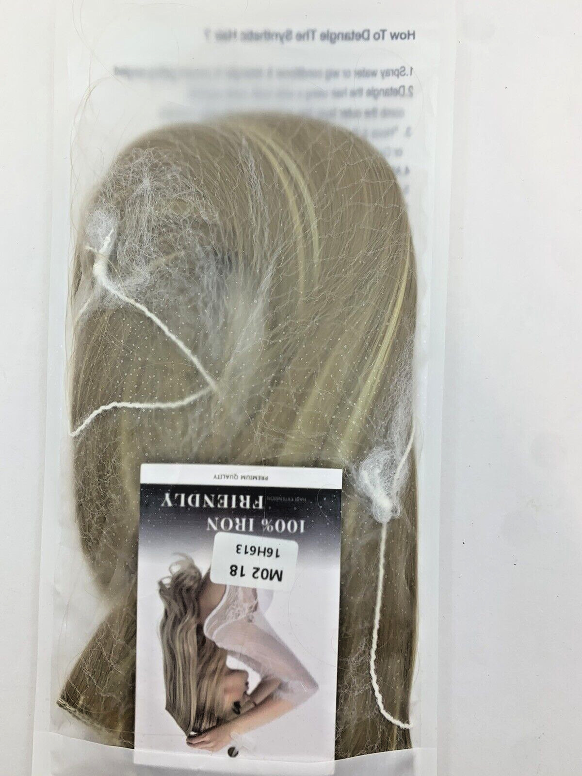 Blonde Hair extension women’s, M02 18″ 16H613, Synthetic hair, hand wash
