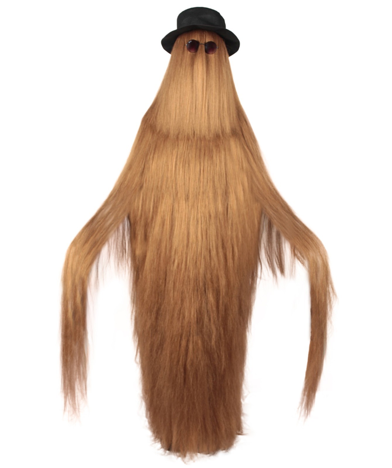Cousin It Inspired Dapper Creature Costume – Wig, Hat & Glasses for Halloween
