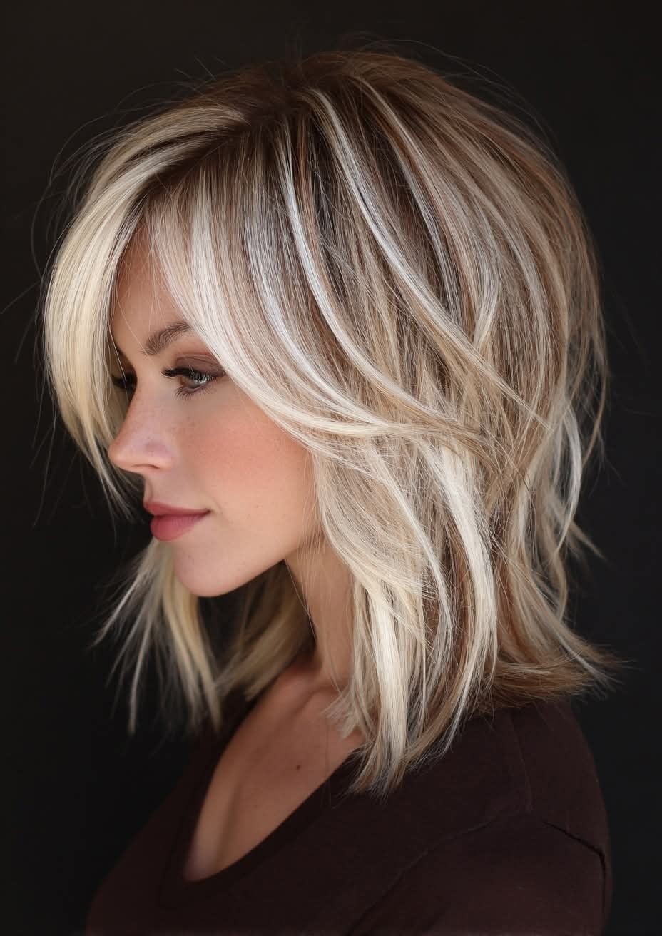 Brown with White Blonde Highlight 100% Human Hair Bob 13×4 Lace Front Wigs