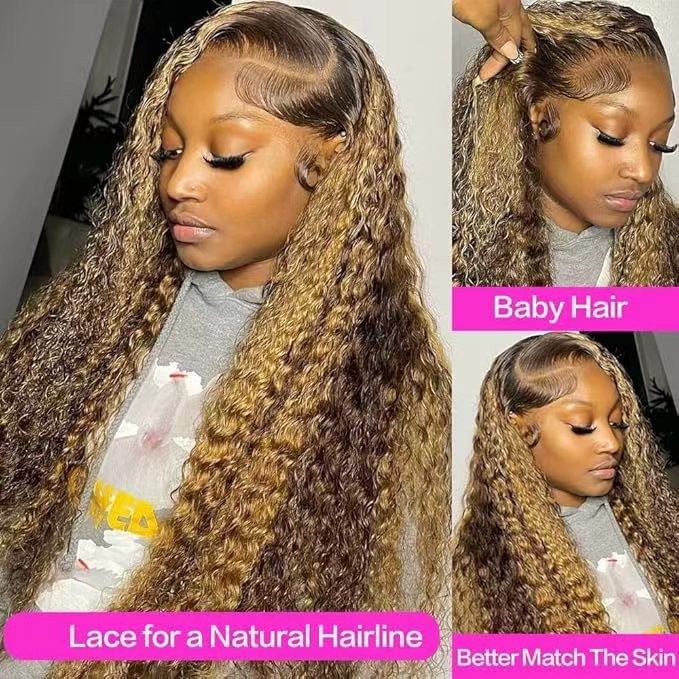 200% Density 13×6 Water Wave Ombre 1B/30 Transparent Lace Wigs