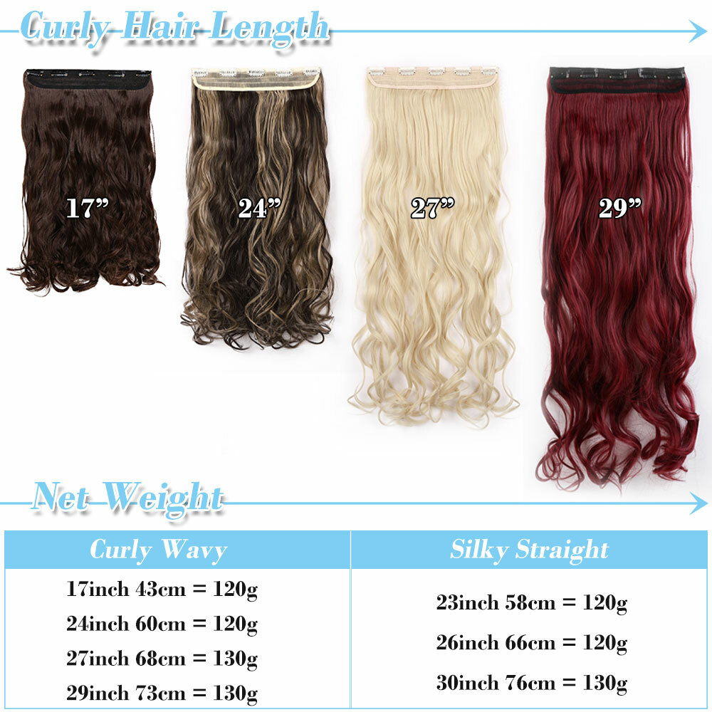 1Pcs Long Full Head Clip in 100% Natural Hair Extensions as Human Real Thick HYT