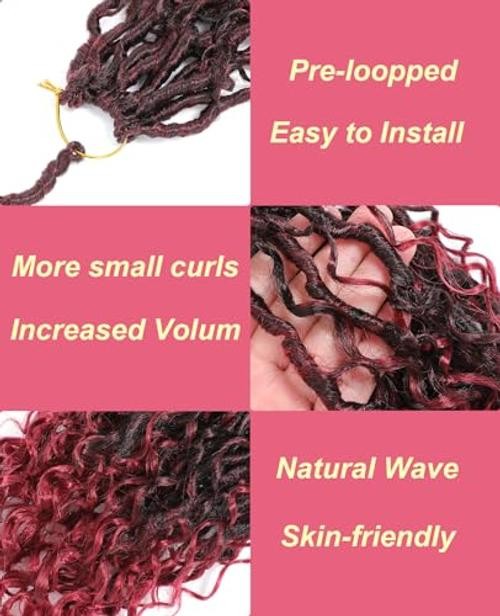 Faux Locs Crochet Hair 10 Inch Goddess Locs Ombre 10 Inch (Pack of 8) Tbug#