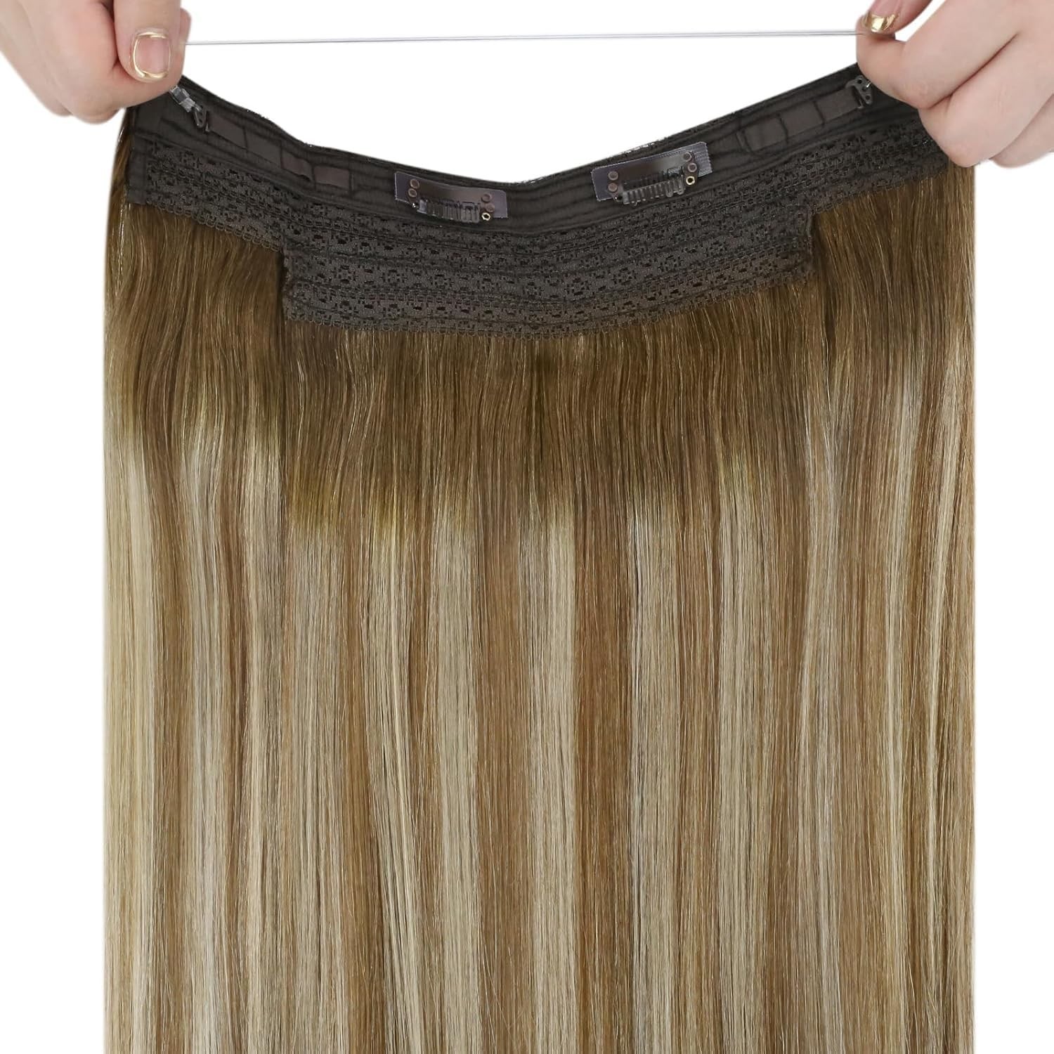 Sunny Hair FISHLINE 12″ Balayage Brown to Blonde Wire Hair Extensions FP 6-60-6