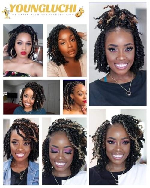 10 Inch 8 Packs Passion Twist Crochet Hair-Mixed 10 Inch (Pack of 8) 1B+T27+T30