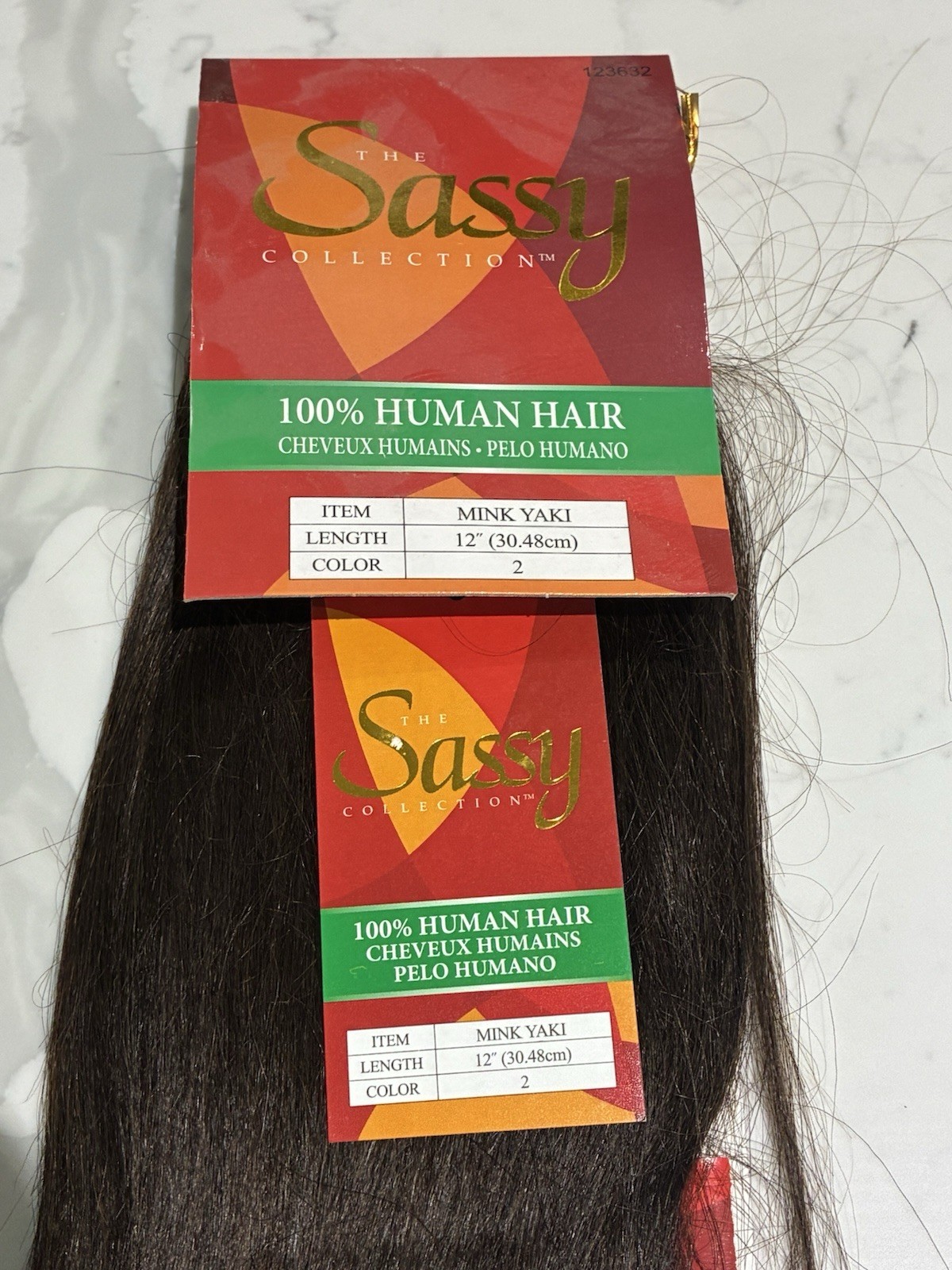 The Sassy Collection 100% Human Hair Mink Yaki Weft 12in Dark Brown