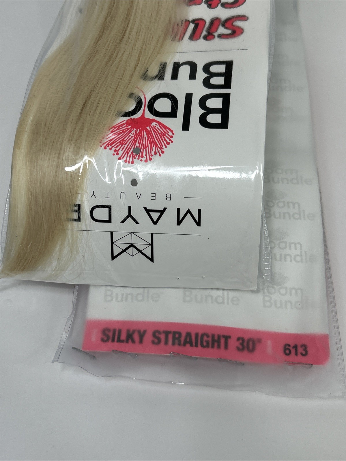 Mayde Beauty Bloom Bundle Hair Extension Blonde 613 Silky Straight 30”
