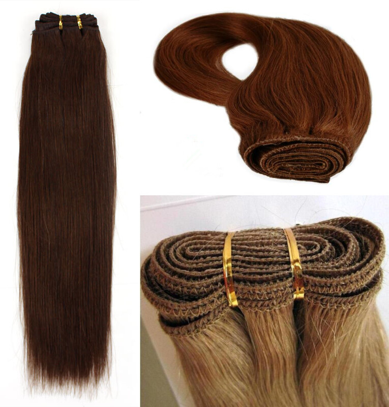 10″- 28″ Remy Human Hair Weft Straight Human Hair Extensions 100g/pc More Colors