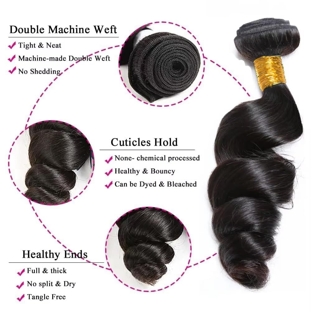 #1B Color Bundles Loose Deep Wave Bundles Human Hair 14 16 18 Inch Brazilian …
