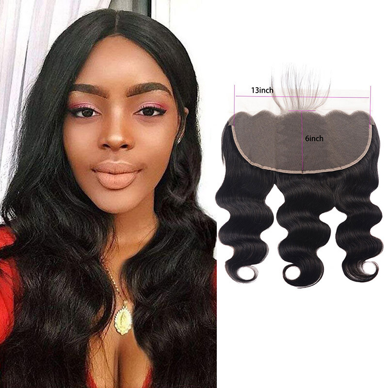 13*6 Transparent Lace Frontal Peruvian 100% Human Hair Straight 14-24Inch Black