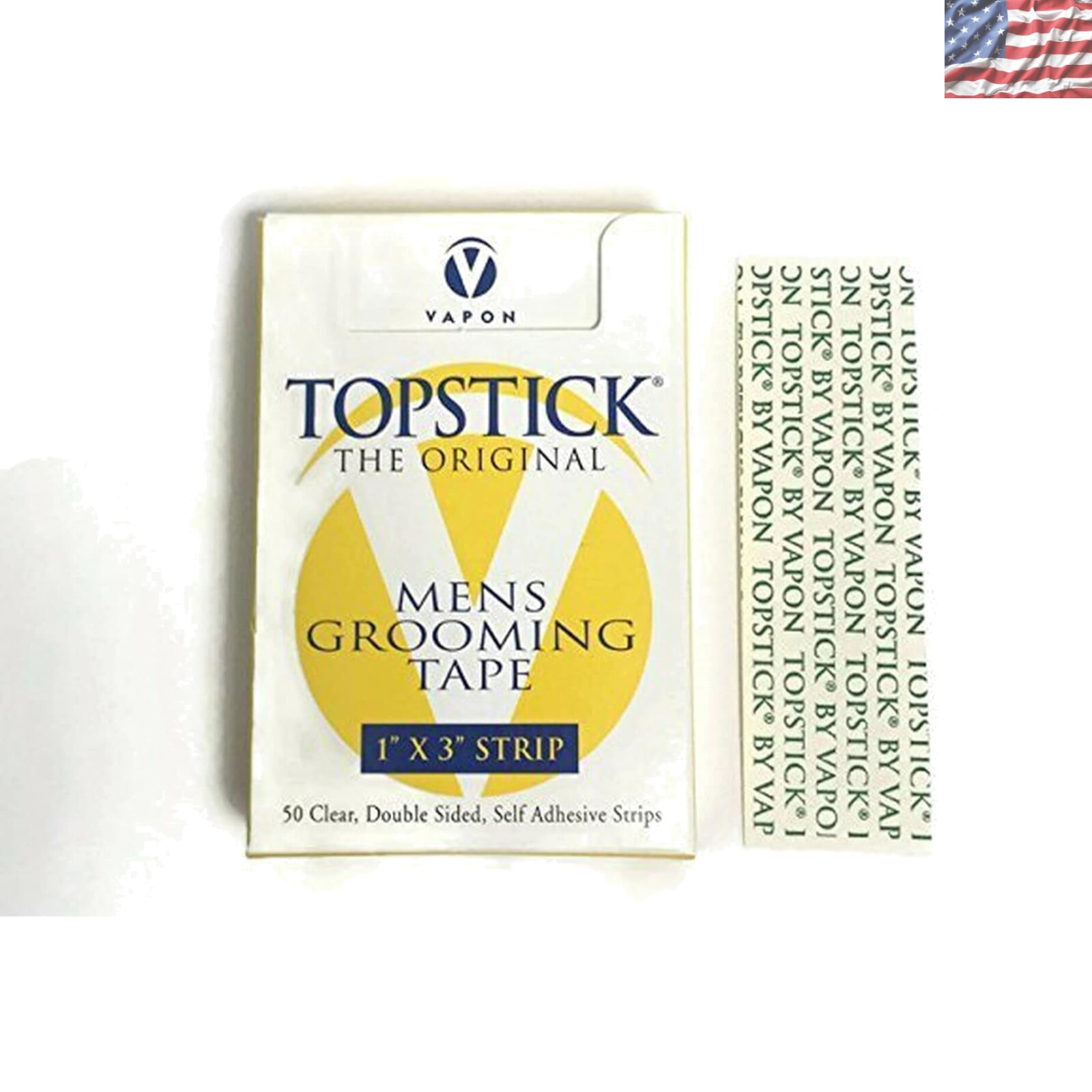 Topstick 1×3 Inch Tape Strips – Strong Hold for Wigs & Hairpieces, 50 Count